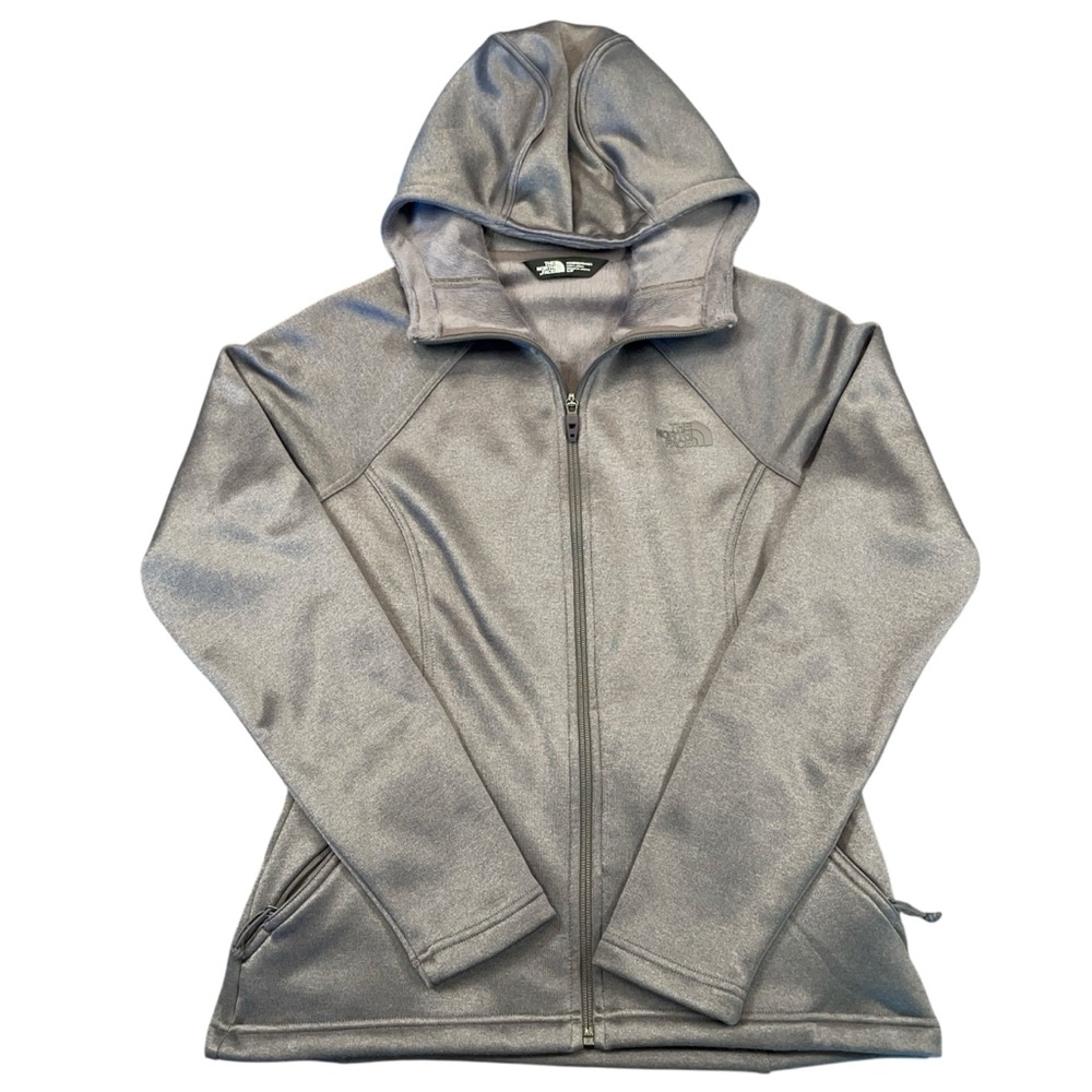 The North Face Hooded Softshell Jacket Womens Small Gray Lightweight